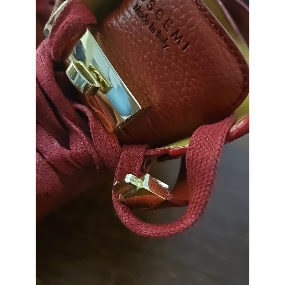 Buscemi Sneakers Mens 42 US 8.5-9 Red Leather 100MM Guts/Guts High Top Gold Lock - Picture 11 of 13